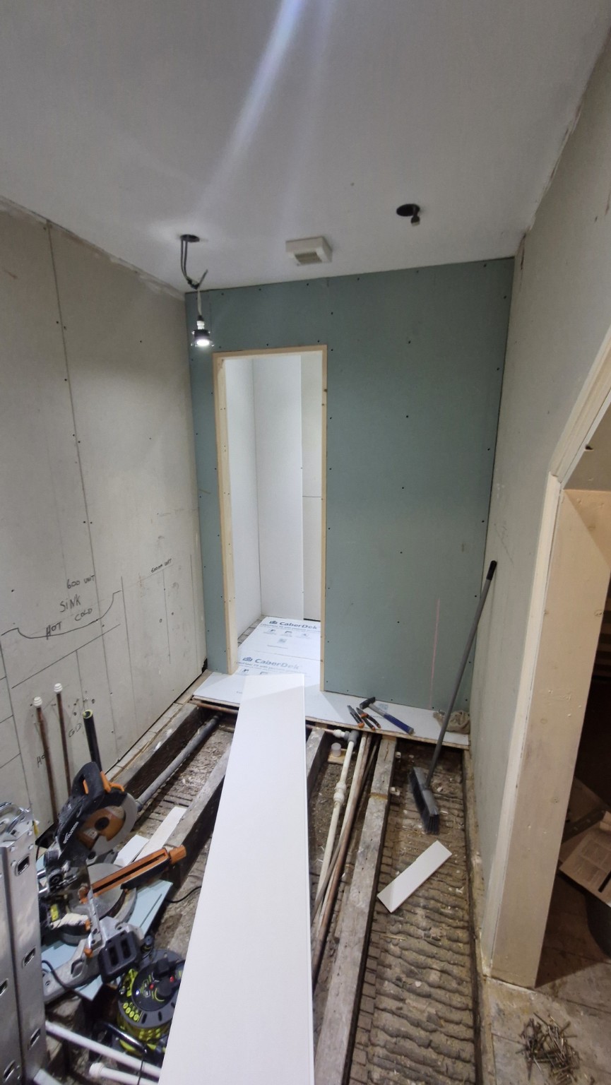 Partition and wall boarding underway