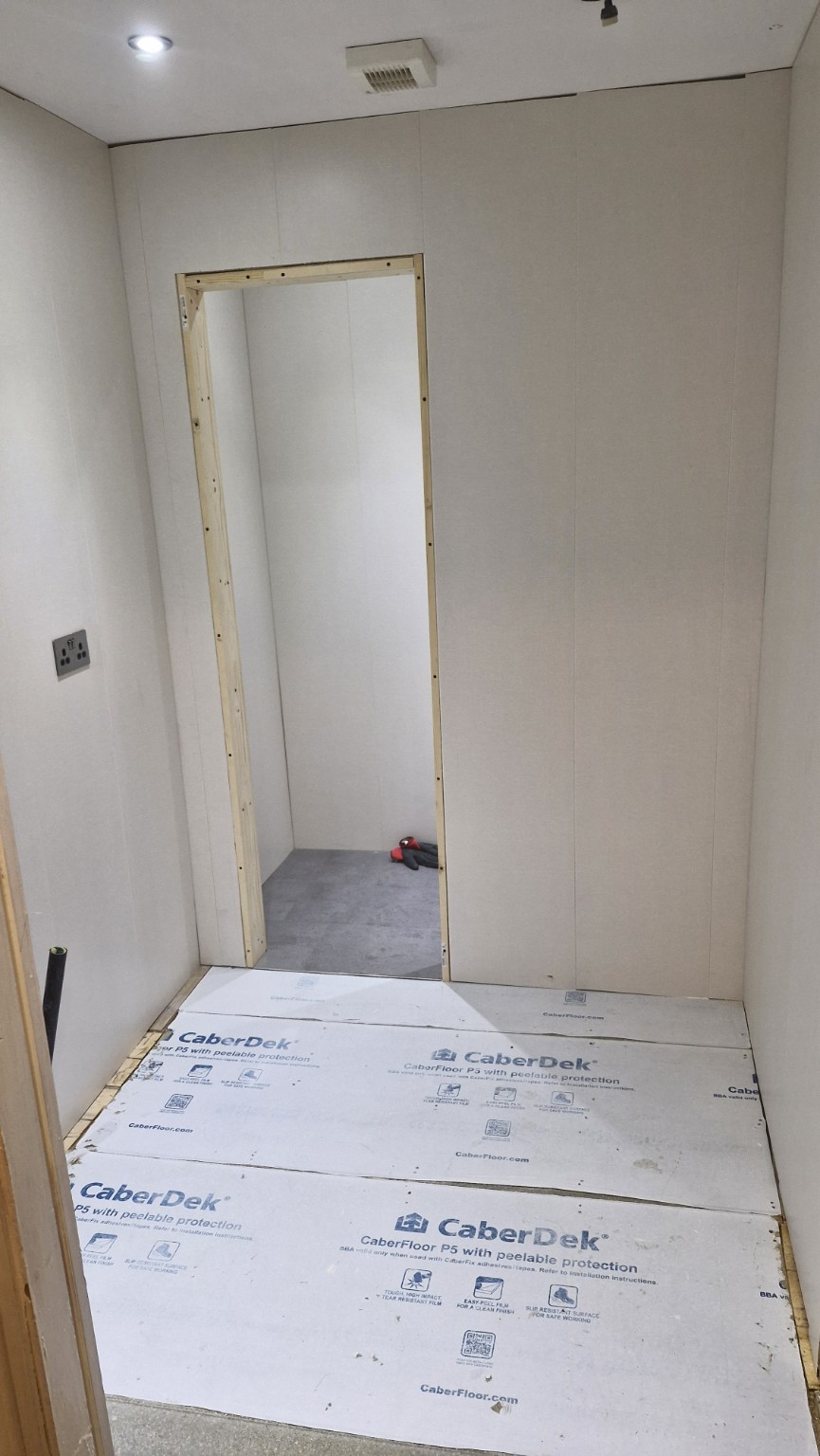 Internal wall lining and doorway preparation