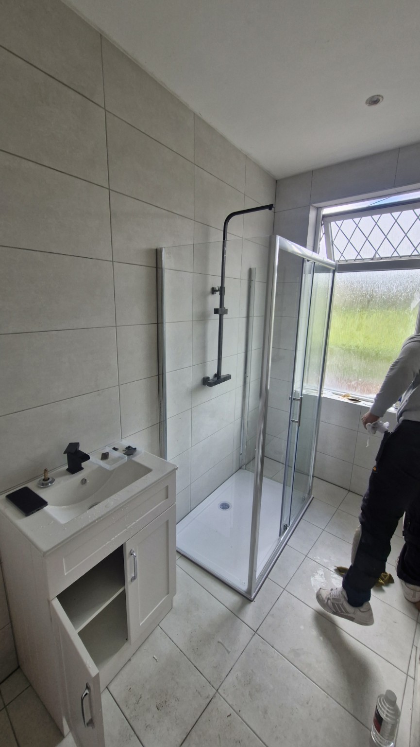 Shower and vanity installation