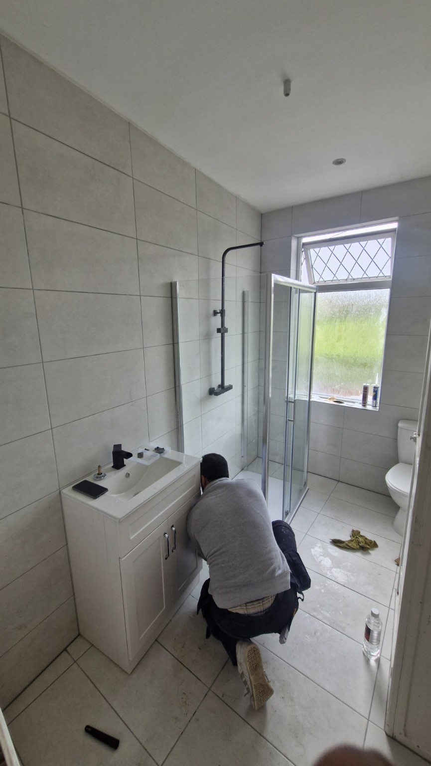 Bathroom nearing completion
