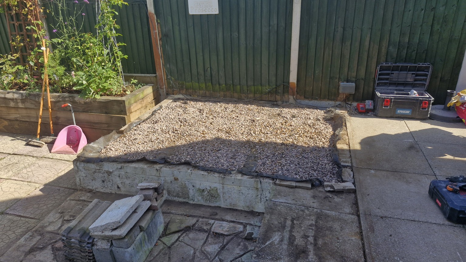 Original garden area and prepared base