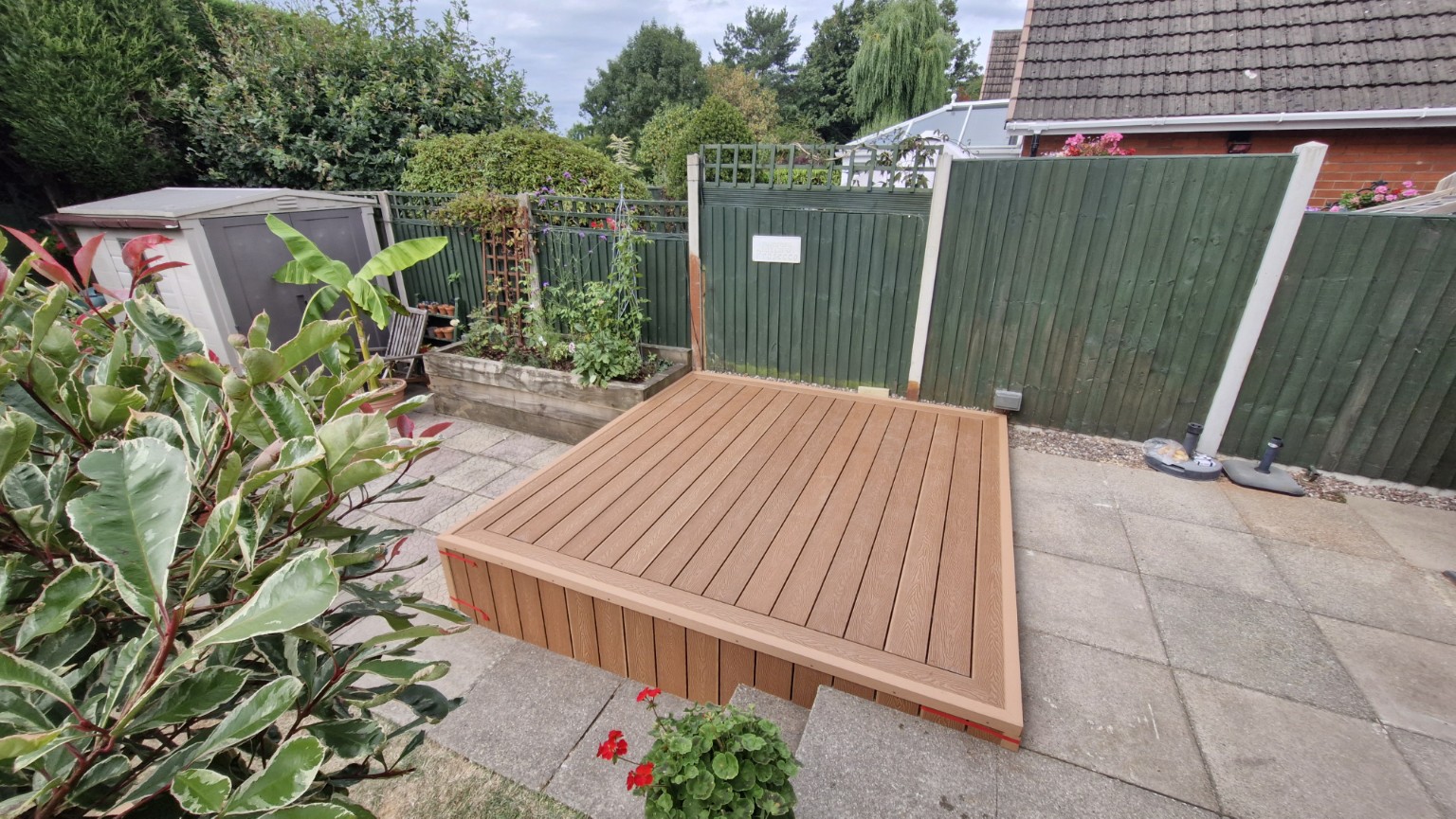 Decking laid before balustrade fitting