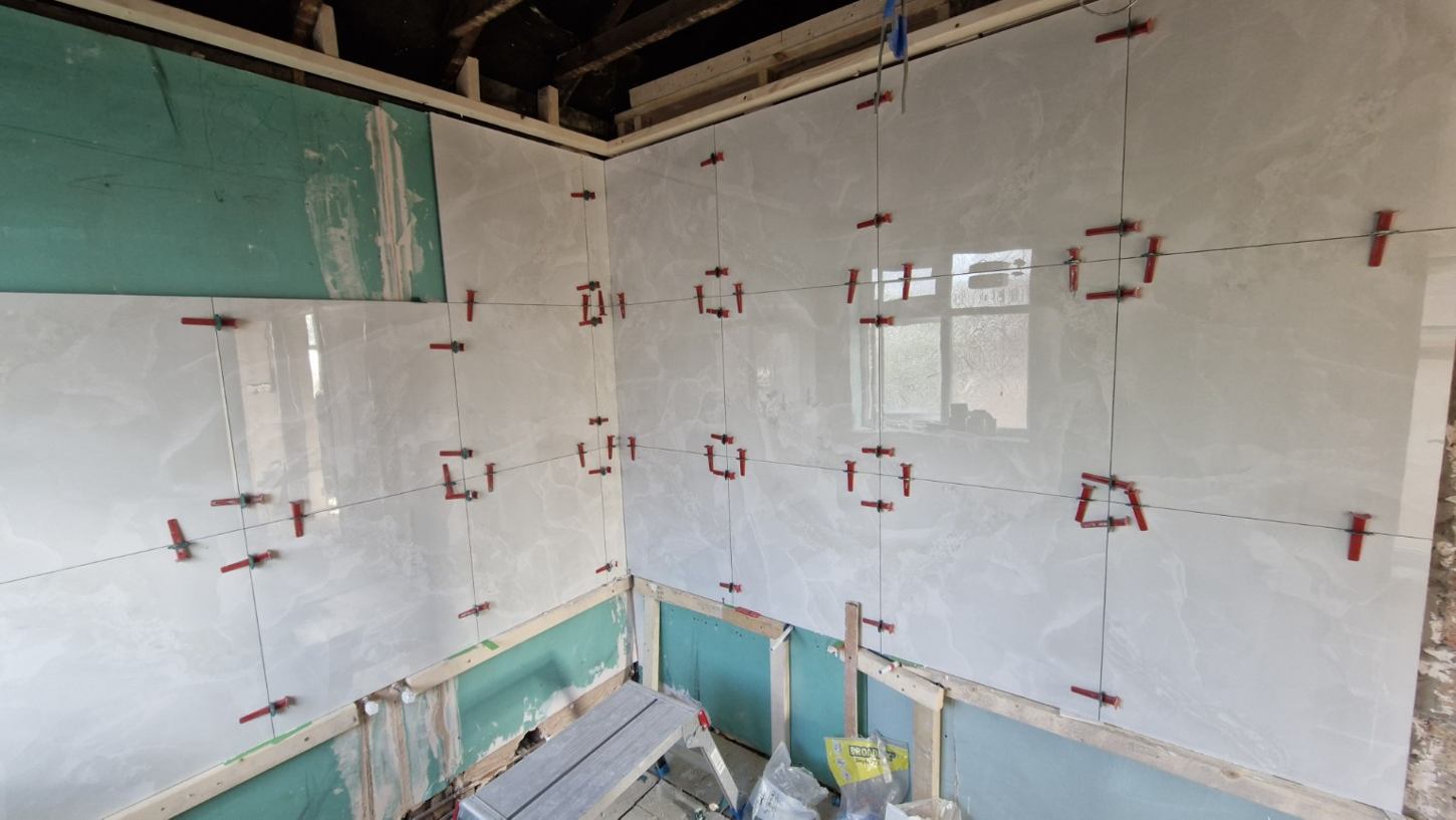 Existing wall and plumbing preparation