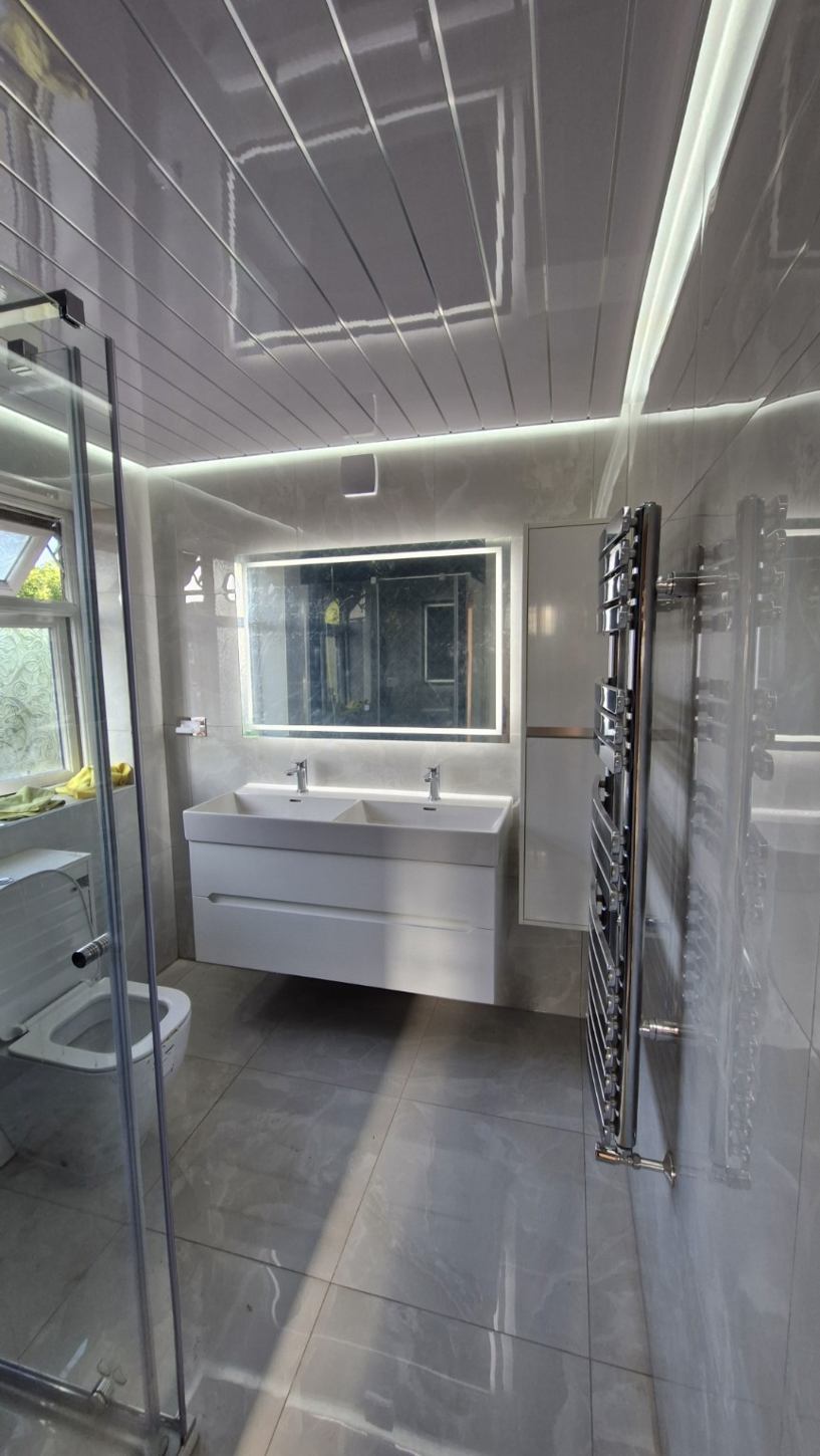 Finished shower and fittings