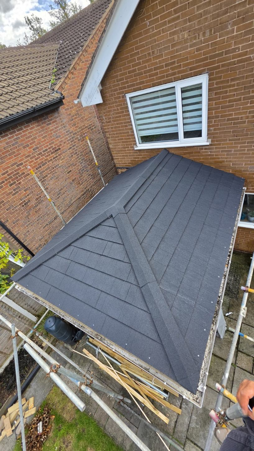 Finished conservatory roof and exterior