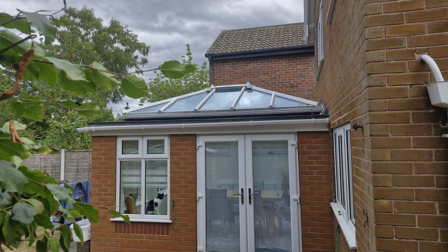 Conservatory exterior before completion