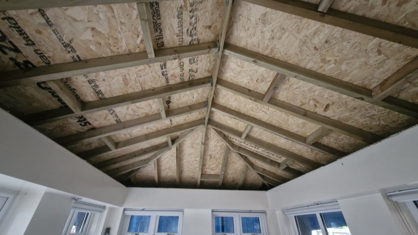 Interior roof framing