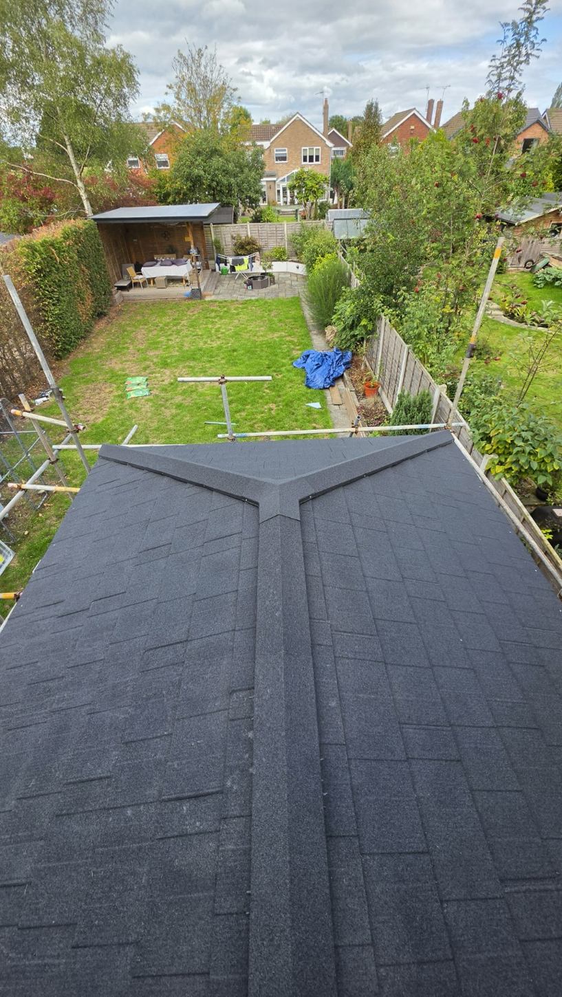 Completed roof covering view